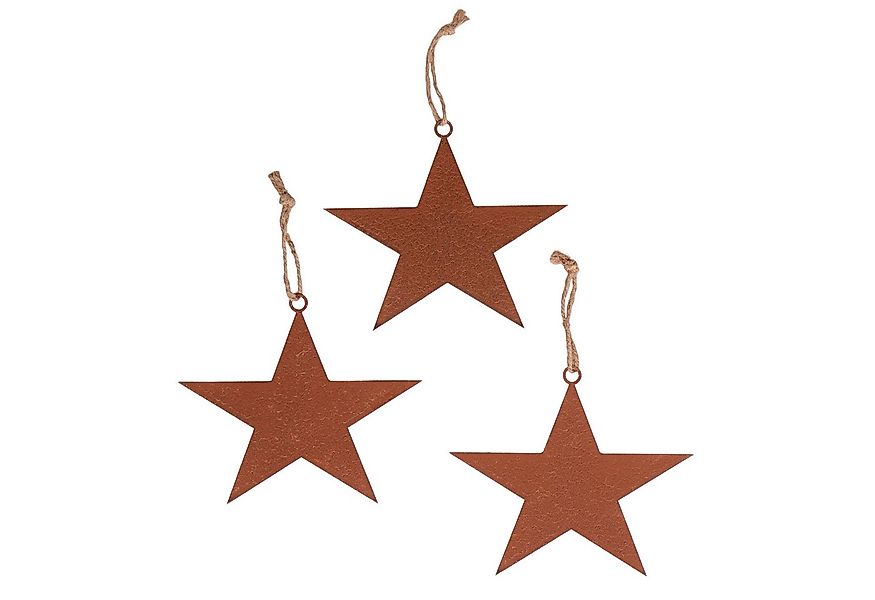 UNUS GARDEN Dekofigur Deko Sterne Metall Rostoptik 3er Set (Metall Sterne R günstig online kaufen