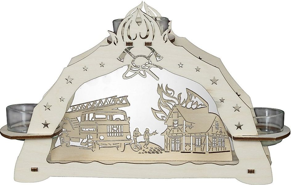 Saico GmbH Seiffen Teelichthalter Teelichthalter Feuerwehr für 3 Teelichter günstig online kaufen