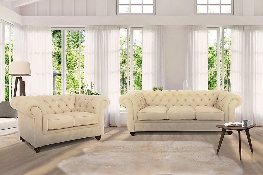 Home affaire Chesterfield-Sofa Duc 3-Sitzer, hochwertige Knopfheftung im Rü günstig online kaufen
