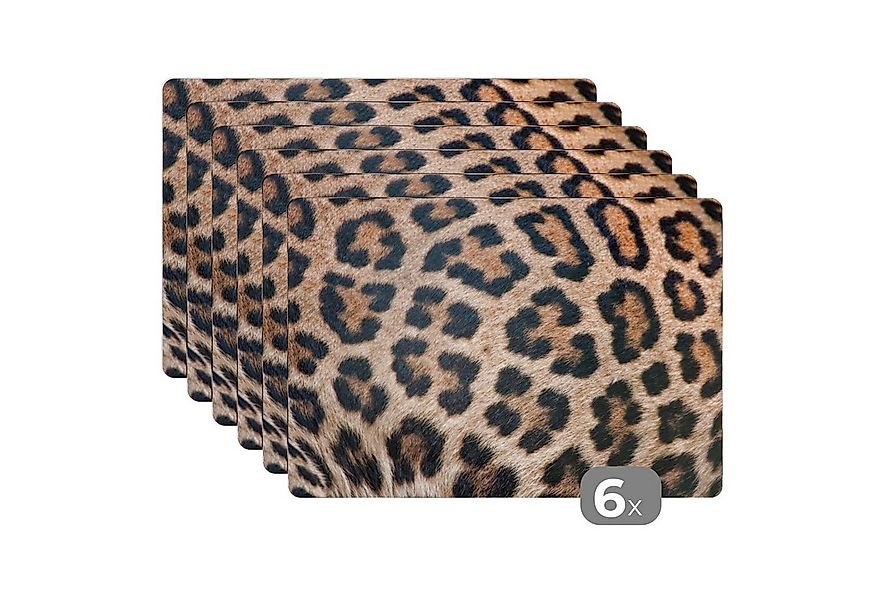 MuchoWow Platzset Leopardenmuster, (6-St), Platzsets, Tischset, Abwaschbar, günstig online kaufen