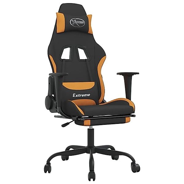 vidaXL Gaming-Stuhl mit Massage & Fußstütze Schwarz und Orange Stoff 345485 günstig online kaufen