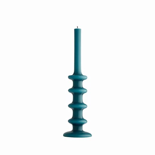 Kerze Slave wachs blau / Ø 9,5 x H 35 cm - Maison Sarah Lavoine - Blau günstig online kaufen