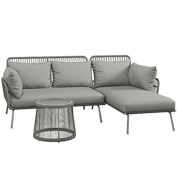 Outsunny Sitzgruppe Gartenmöbel-Set mit Kissen mit günstig online kaufen