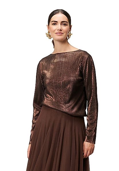 Zero Kurzarmshirt Damen Plissee-Shirt strukturiert (1-tlg) Falten günstig online kaufen