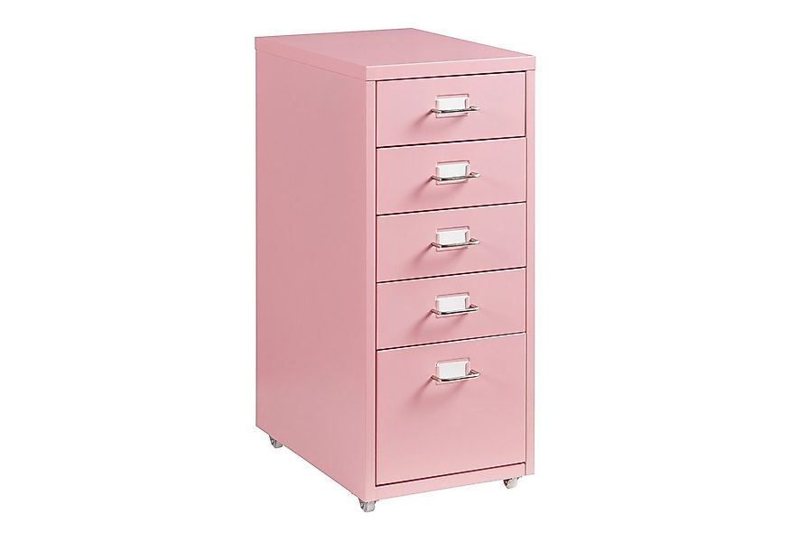 en.casa Rollcontainer, »Kökar« mit 5 Schubladen Bürowagen Rosa günstig online kaufen