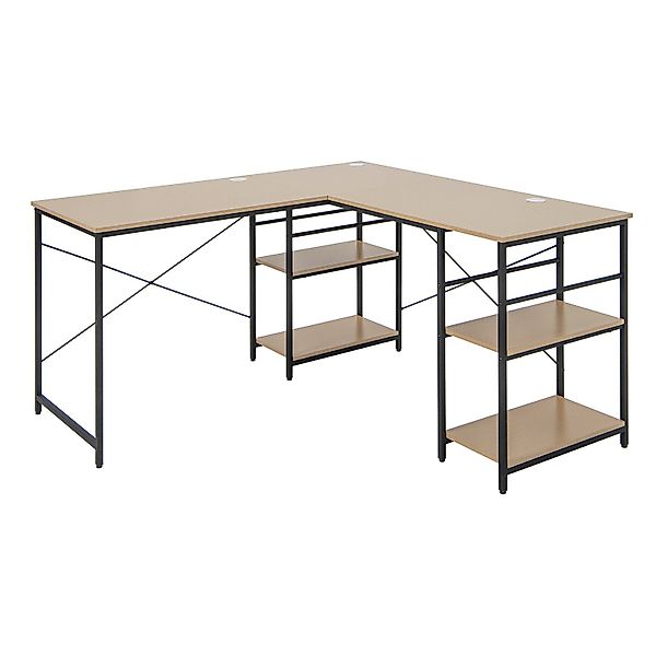 COSTWAY Eckschreibtisch, 2in1 Design, mit 4 günstig online kaufen