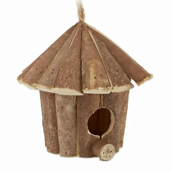 relaxdays Mini Vogelhaus aus Holz natur günstig online kaufen