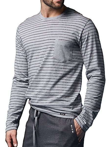 CiTO T-Shirt Herren Pyjama Oberteil lang günstig online kaufen