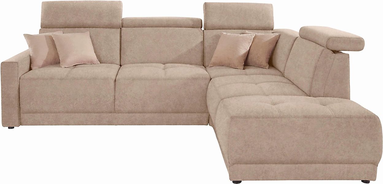 DOMO collection Ecksofa "Ava, moderne Sitzheftung mit toller Doppelnaht, ko günstig online kaufen