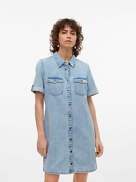 Vero Moda Jeanskleid "VMJENNIE SS SHORT DENIM DRESS NOOS" Brusttaschen günstig online kaufen