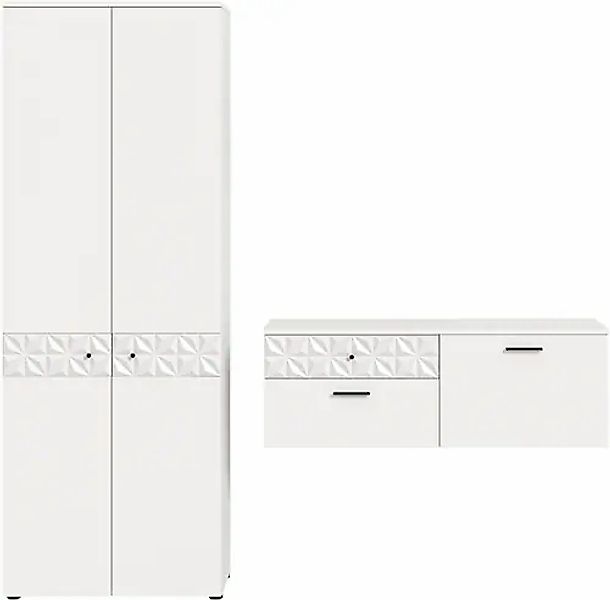 INOSIGN Garderoben-Set »VICENZA, 2-tlg., mit foraler Ornamentabsetzung in d günstig online kaufen