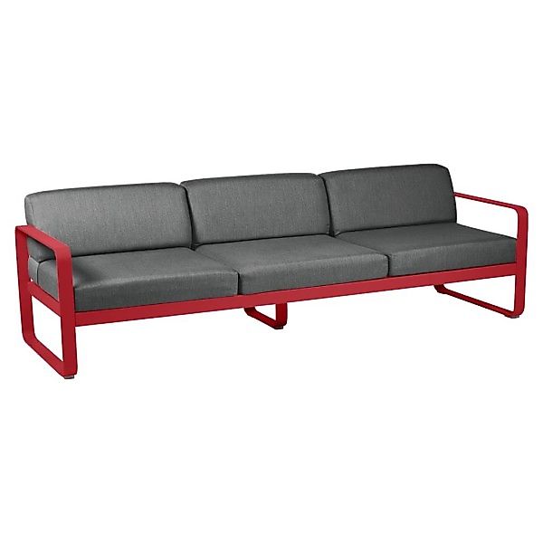 Bellevie 3-Sitzer Lounge-Sofa 67 Mohnrot A3 Graphitgrau günstig online kaufen