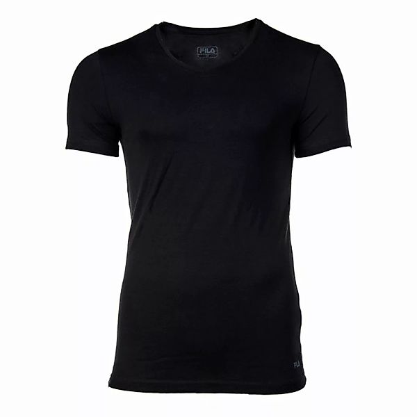 FILA Herren Unterhemd - V-Ausschnitt, Single Jersey, einfarbig Schwarz L günstig online kaufen