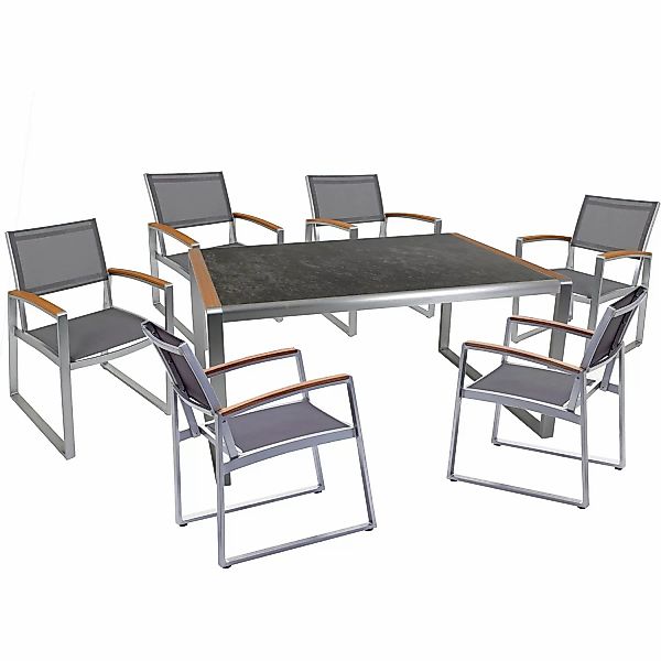 Garden Pleasure Gartenmöbel-Set Set-01 Averna 7-teilig Grau günstig online kaufen