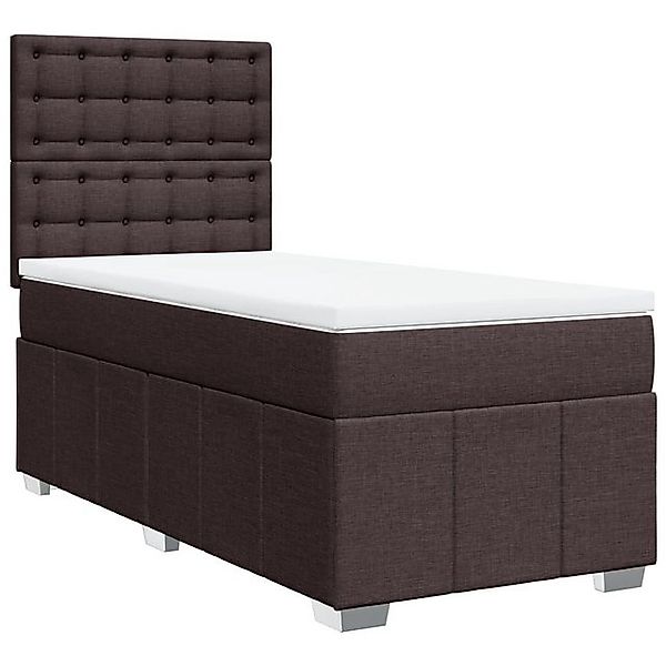 vidaXL Bett Boxspringbett mit Matratze Dunkelbraun 90x200 cm Stoff günstig online kaufen