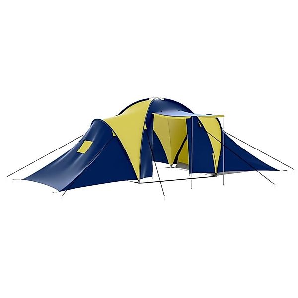 vidaXL Camping-Zelt Stoff 9 Personen Blau und Gelb 90413 günstig online kaufen