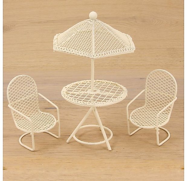 Dekofigur Minigarten Sitzgruppe mini, weiß 8 cm günstig online kaufen