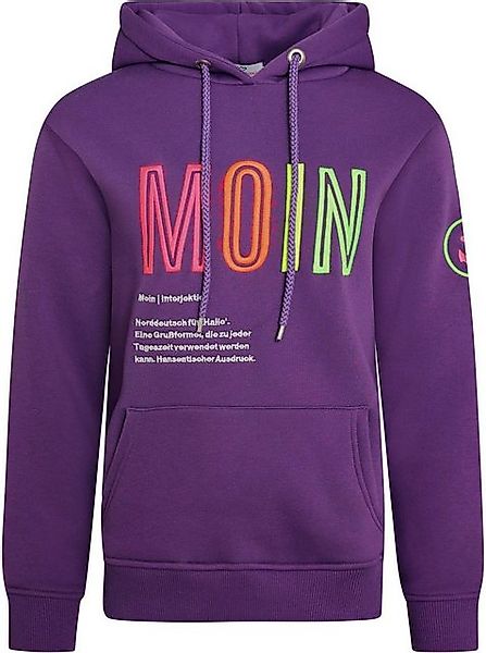 Zwillingsherz Sweatshirt mit aufgesticktem „Moin“-Schriftzug in Neonfarben günstig online kaufen