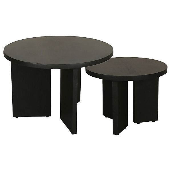 byLIVING Couchtisch "Round", (Set), aus 2,5cm starkem Massivholz schwarz, e günstig online kaufen