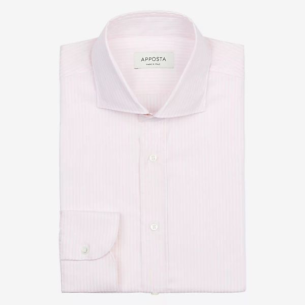 Hemd  streifen  rosa baumwolle stretch twill, kragenform  niedriger spreizk günstig online kaufen