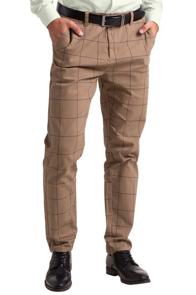 BlauerHafen Chinohose Herren Formaler Check Hose günstig online kaufen