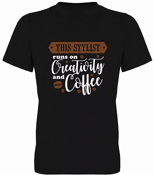 G-graphics T-Shirt This Stylist runs on creativity and Coffee Herren T-Shir günstig online kaufen
