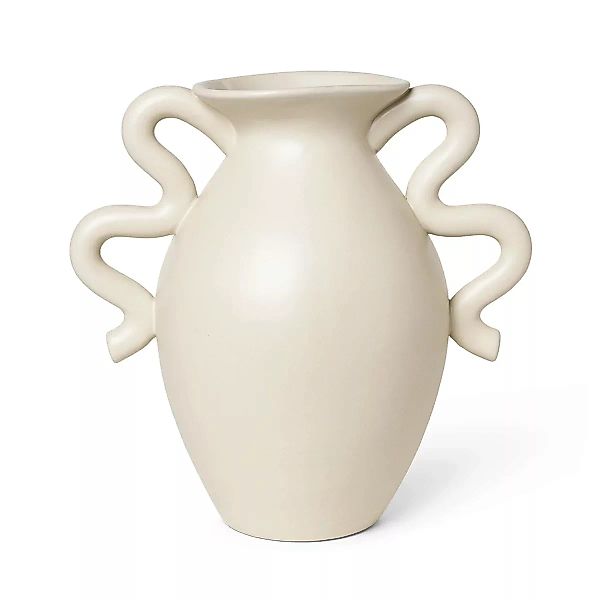 Vase Verso keramik weiß beige / Ø 18 x H 27 cm - Ferm Living - Beige günstig online kaufen