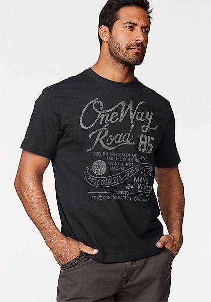 Mans World T-Shirt, Kurzarm, Regular Fit, mit Print, Rundhals, im Used-Look günstig online kaufen