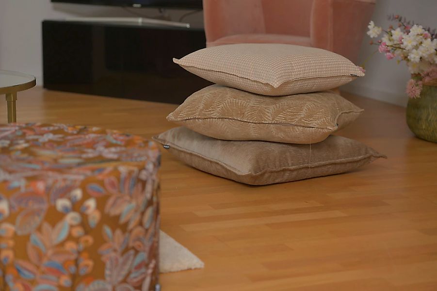 H.O.C.K. Dekokissen "Nelly" mit Blätter-Muster, Kissenhülle mit Füllung, 1 günstig online kaufen