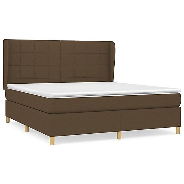 vidaXL Boxspringbett Boxspringbett mit Matratze Dunkelbraun 160x200 cm Stof günstig online kaufen