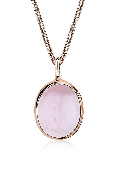 Elli Kette mit Anhänger Quarz Rose 925 Sterling Silber Rosegold günstig online kaufen