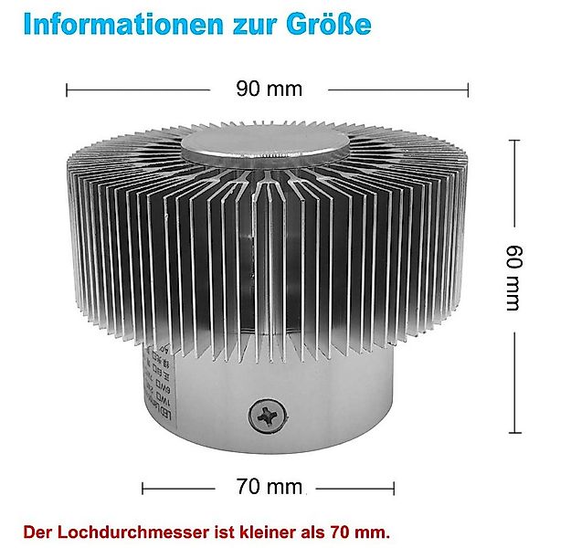 Rosnek LED Deckenleuchte 3W, Kaltes Weiß/RGB, Aluminium, Für Wohnzimmer Sch günstig online kaufen