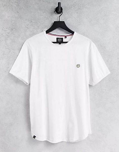 Le Breve – Longline-T-Shirt mit unverarbeitetem Saum in Weiß günstig online kaufen