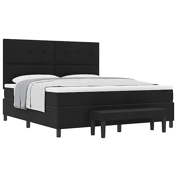 vidaXL Boxspringbett mit Matratze Schwarz 180 x 200 cm Stoff 3344088 günstig online kaufen