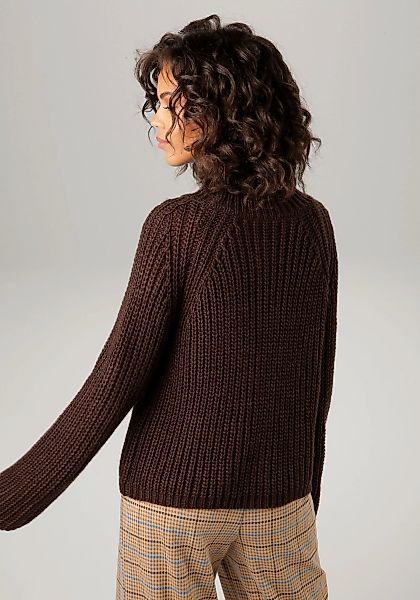 Aniston CASUAL Strickpullover, mit Rollkante am Stehkragen günstig online kaufen