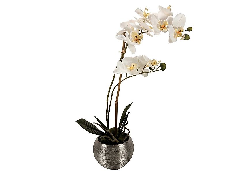 Kunstblume Künstliche Blumen, Pflanzen mit silbernen Topf - wie echt, real günstig online kaufen