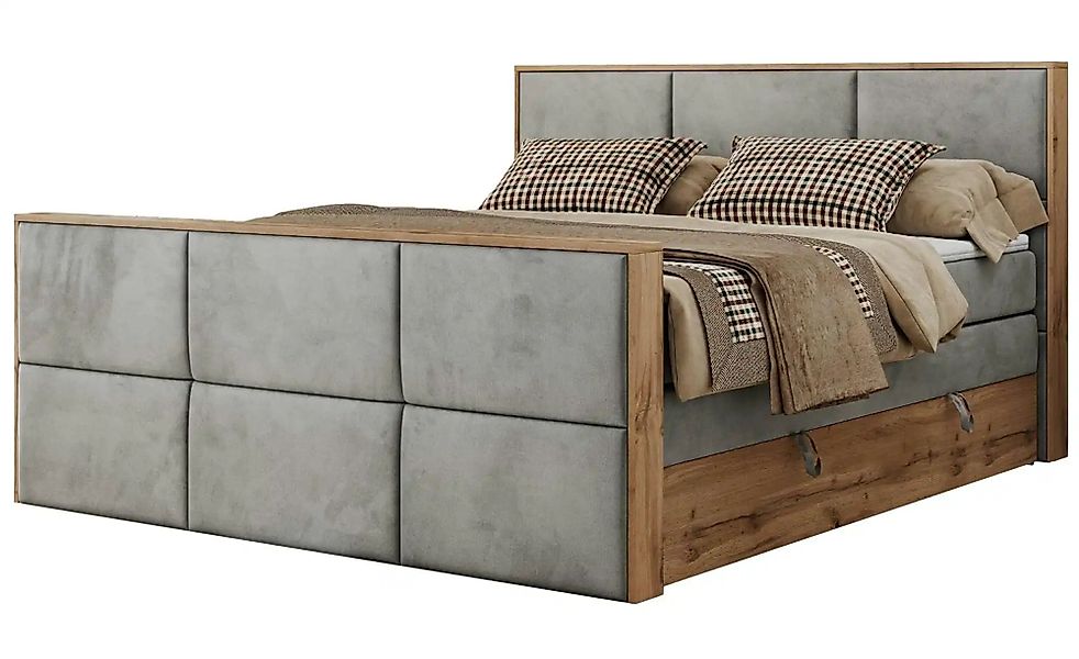 Boxspringbett mit Bettkasten Albero 2 King ¦ grau ¦ Maße (cm): B: 168 H: 11 günstig online kaufen