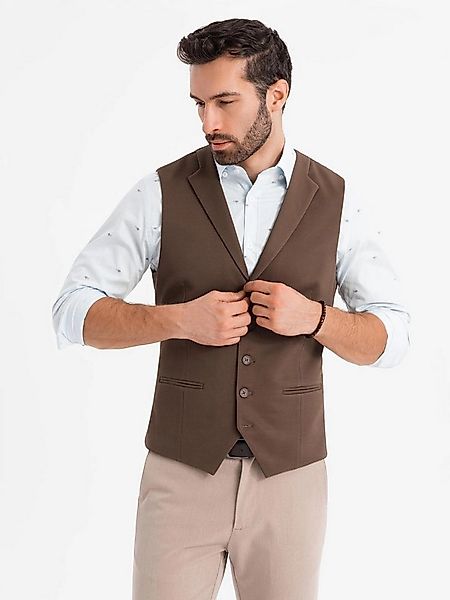 OMBRE Anzugweste Strukturierte Strickweste mit Revers für Herren günstig online kaufen