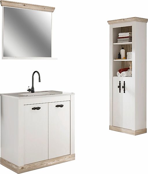 Home affaire Badmöbel-Set "Florenz, Bad im Landhausstil, 3-teiliges Badezim günstig online kaufen