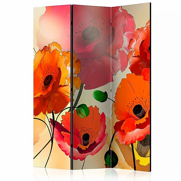 3-teiliges Paravent - Velvet Poppies [room Dividers] günstig online kaufen