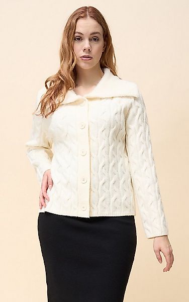 Passioni Cardigan mit Zopfmuster und Umschlagkragen günstig online kaufen