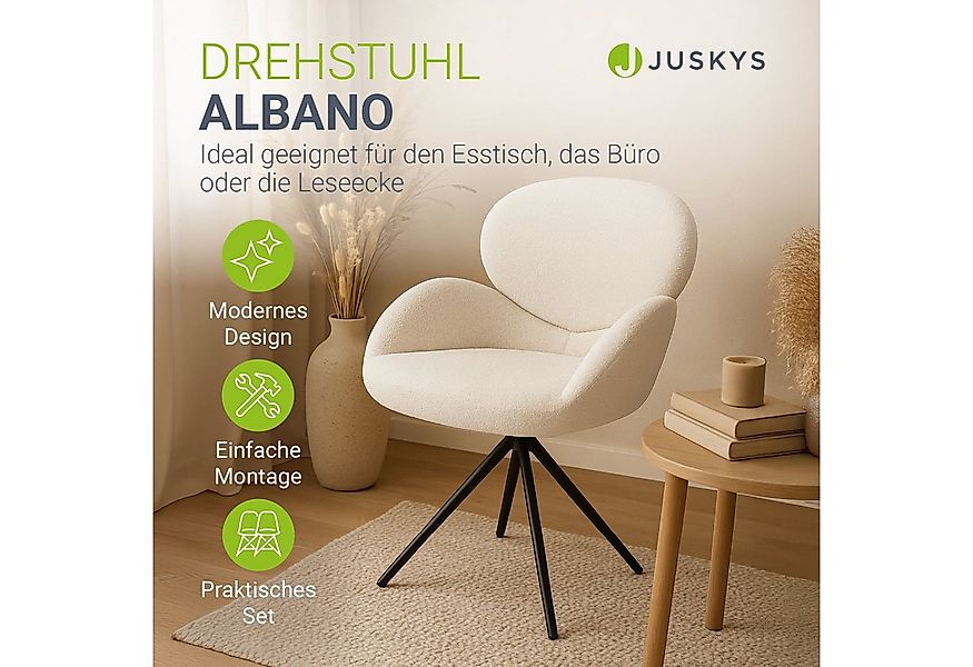 Juskys Esszimmerstuhl Albano (6 St), 360° drehbar, verstellbare Füße, einfa günstig online kaufen