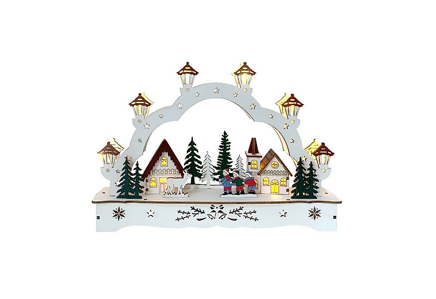 HTI-Living Schwibbogen Leuchtbogen in modernem Weiß Kinder mit Reh (1-tlg), günstig online kaufen