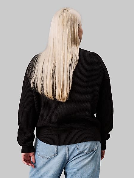 Calvin Klein Jeans Plus Stehkragenpullover PLUS WOVEN LABEL LOOSE SWEATER i günstig online kaufen