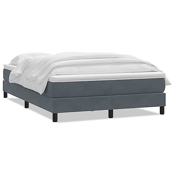 vidaXL Boxspringbett, Boxspringbett mit Matratze Dunkelgrau 140x210 cm Samt günstig online kaufen