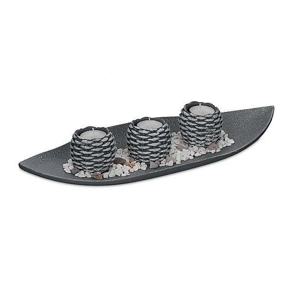 relaxdays Teelichthalter mit Tablett Kerzen Deko günstig online kaufen
