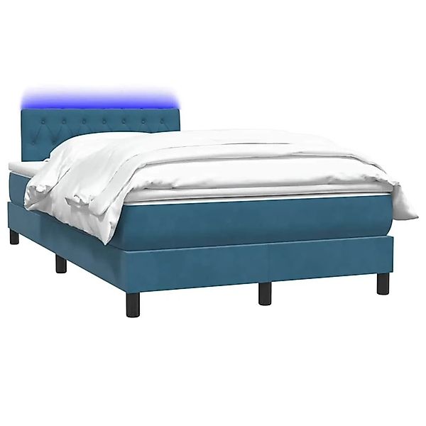 vidaXL Boxspringbett mit Matratze & LED Dunkelblau 120x210 cm Samt 3317167 günstig online kaufen