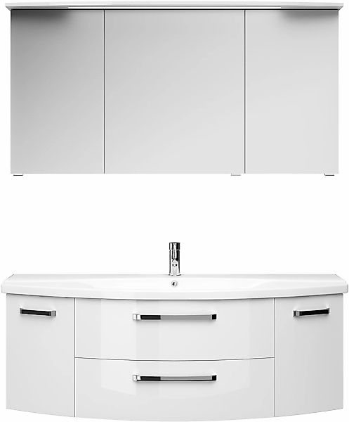 Saphir Badmöbel-Set "Serie 4010 2-teilig Keramik-Waschtisch mit LED-Spiegel günstig online kaufen