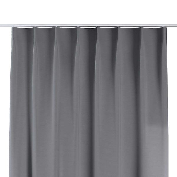 Vorhang mit flämischen 1-er Falten, grau, Cotton Panama (702-46) günstig online kaufen