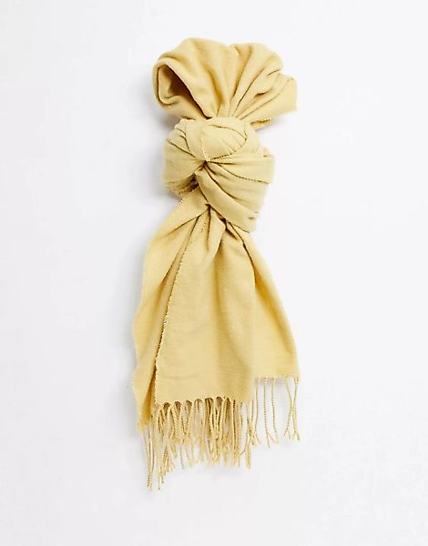 Monki – Greta – Gelber Schal aus recyceltem Polyester günstig online kaufen